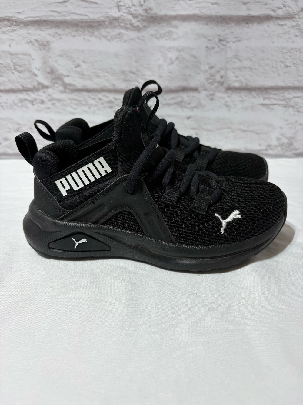 Puma Kids Black and White Athletic Sneakers